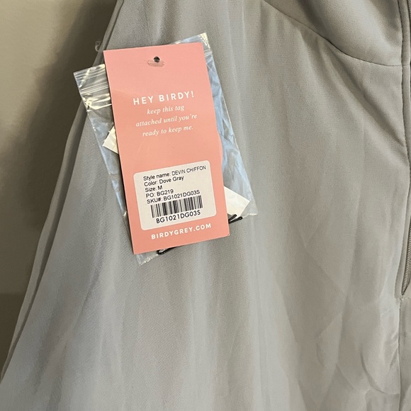 *NWT* Birdy Grey Devin Convertible Dress With Slit in Chiffon Dove Gray M - Picture 12 of 13